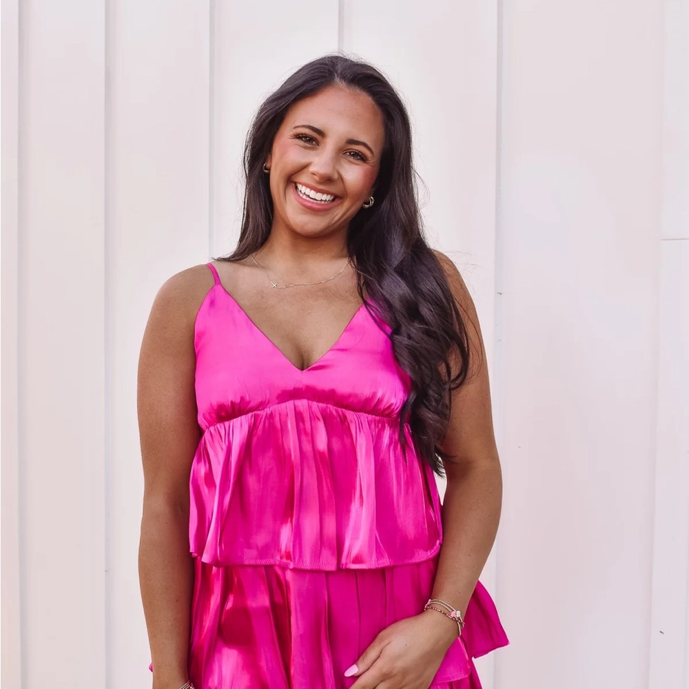 SOLD
TCEC Fuchsia Satin Mini Dress